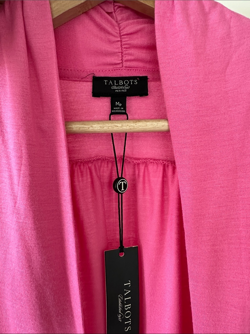 Talbots Pink Open-Front Cardigan - Picture 2 of 7
